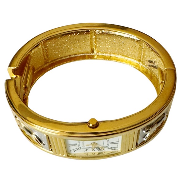 Gramercy Quartz Gold & Silver Hinged Bracelet Watch - Picture 10 of 16